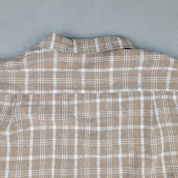 Milano Moda Shirt Men's XXL Brown White‎ Plaid Button Down Casual - Picture 6 of 10